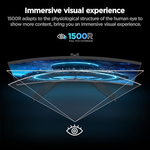 KOORUI 24 inch Curved Gaming Monitor 180Hz FHD 1080P, 1ms 1500R Display - Image 3