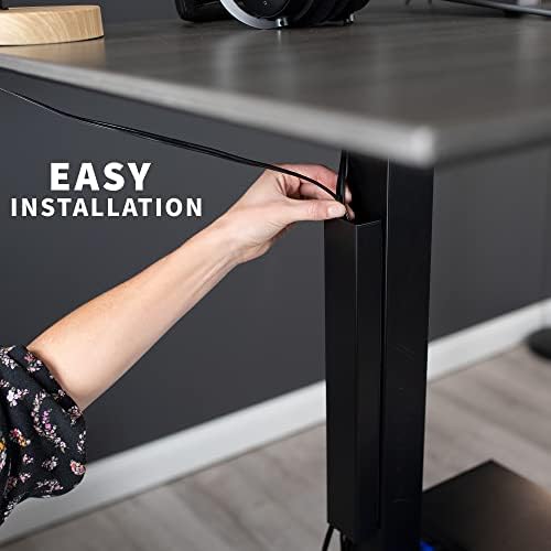 VIVO Black 14 inch Cable Management Channel for Desk Leg, DESK-AC01-1MB - Image 4