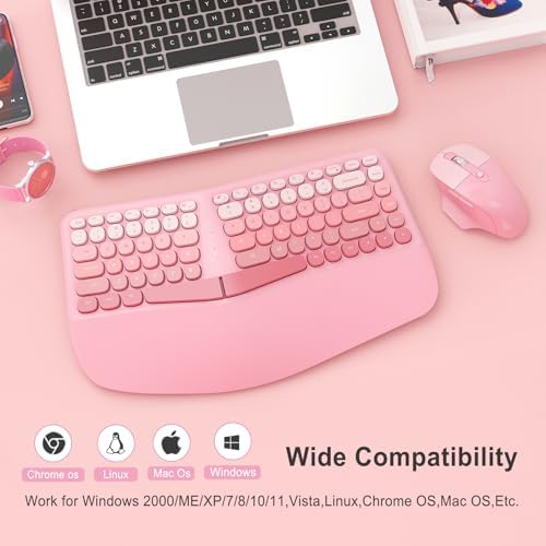 Ergonomic Wireless Keyboard Mouse, Gaming Typewriter Set with Wrist Rest - Image 7