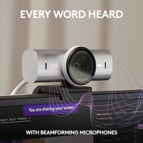 Logitech MX Brio Ultra HD 4K Collaboration Streaming Webcam - Pale Gray - Image 4