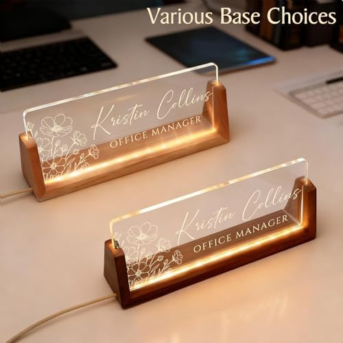 Personalized LED Name Plate for Desk, Light Up Acrylic Office Decor - Image 5