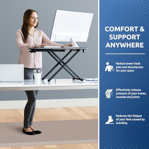 KitchenClouds Kitchen Mat Cushioned Anti Fatigue Rug 24"x70" Water Resistant, Non Slip, Standing and Comfort Desk/Floor Mats for House Sink Office (Khaki) - Image 4