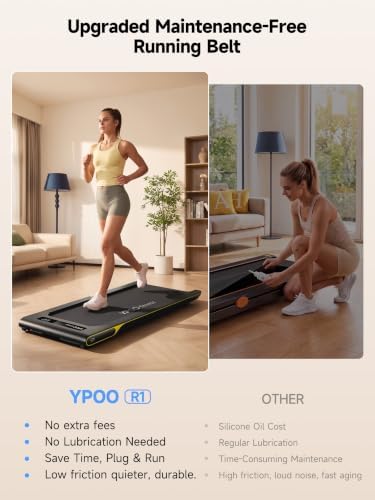 YPOO Walking Pad with 14% Incline Under Desk Treadmill for Home & Office - Image 4