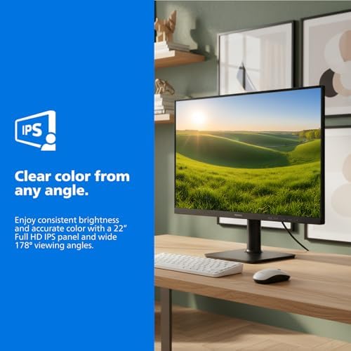 Philips 22 Inch Computer Monitor FHD 120Hz Overclocked IPS VESA, 22E2N1100 - Image 2