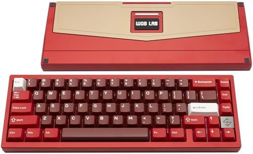 KEEBMONKEY WOBKEY Zen 65 65% Quick Release Wireless Mechanical Keyboard with RGB, CNC Aluminum Case, Hot-Swappable, VIA Support, BT/2.4G/USB-C Gaming Keyboard for Mac/Windows (Ultra Red) by KEEBMONKEY