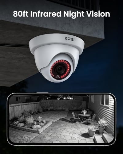 ZOSI 3K Lite 8CH H.265+ Home Security Camera System with AI Human/Vehicle Detection,Night Vision,5MP Lite 8 Channel CCTV DVR,4pcs 1080P 1920TVL 2MP Outdoor Indoor Surveillance Dome Cameras (No HDD) - Image 4