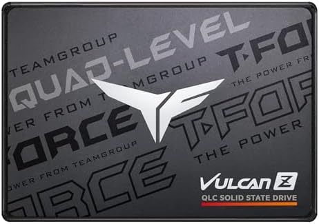 TEAMGROUP T-Force Vulcan Z 1TB SLC Cache 3D NAND QLC 2.5 Inch SATA III Internal Solid State Drive SSD (R/W Speed up to 550/470 MB/s) T253TY001T0C101 by TEAMGROUP