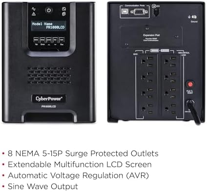 CyberPower PR1000LCD Smart App Sinewave UPS Battery Backup - Image 3
