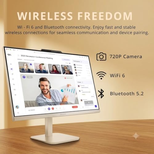Lenovo A100 All-in-One Desktop Computer, 23.8 Inch IPS FHD Display, Intel N100 Processor, 32 GB RAM, 1 TB SSD, Intel UHD Graphics, Wired Keyboard & Mouse, Windows 11 Pro, White - Image 3