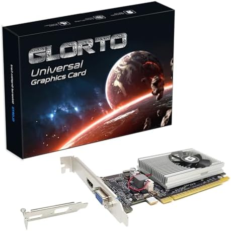 Glorto GeForce GT 210 1024 MB DDR3 Low Profile Graphics Card, PCI Express 1.0 x16, Entry Level GPU for PC, SFF and HTPC (HDMI/VGA) by GLORTO