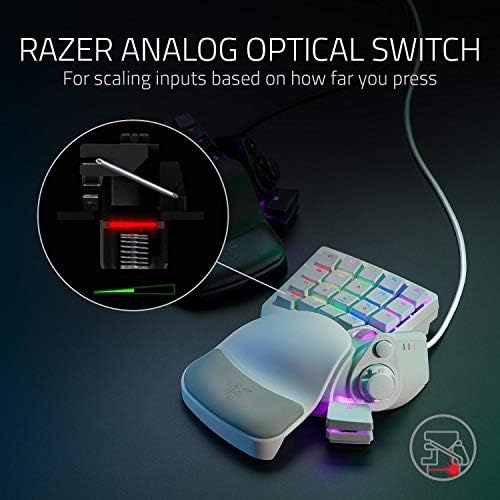 Razer Tartarus Pro Gaming Keypad: Analog-Optical Key Switches - Rapid Trigger - Adjustable Actuation - 32 Programmable Keys - Customizable Macros - Chroma RGB Lighting - Mercury White - Image 2