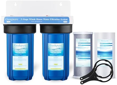Geekpure 2 Stage Whole House Water Filter System-1"NPT Brass Port by Geekpure