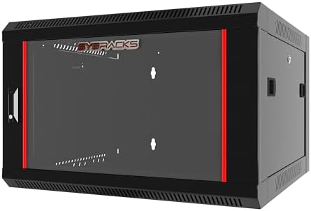 Sysracks 6U Wall Mount Server Rack Cabinet, 19” Network Enclosure, 24” Deep, Locking Glass Door, Custom-Ready IT Rack by SYSRACKS