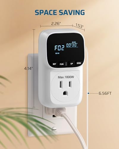DEWENWILS Temperature Controller Outlet 2 Pack, 15A White Thermostat Outlet - Image 6