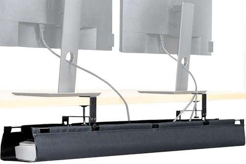 VIVO Black Clamp-on 47 in Fabric Cable Management Tray, DESK-AC47F-C by VIVO
