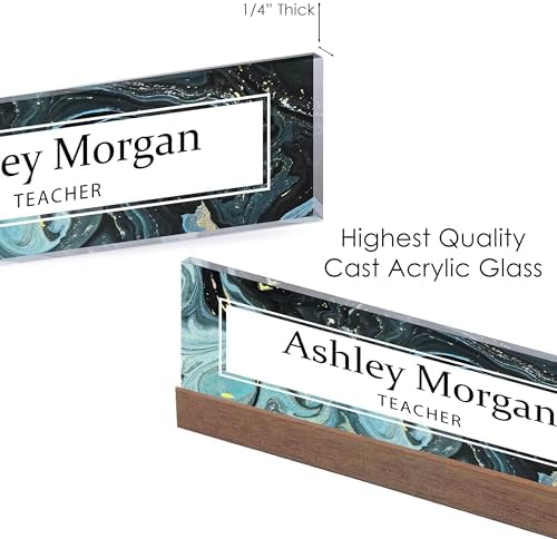 ARTBLOX Personalized Acrylic Desk Name Plate with Business Card Holder - Image 4