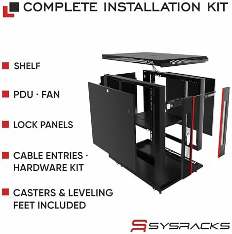 15U Server Rack Cabinet 35" Deep, Deployment-Ready Network Rack Enclosure with PDU, Fan & Shelf, Rolling IT Cabinet for Installers, AV Systems & Infrastructure - Image 4