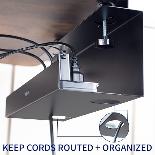 VIVO Black Clamp-on 17 in Cable Management Tray, 2 Pack, DESK-CM6L-2B - Image 2