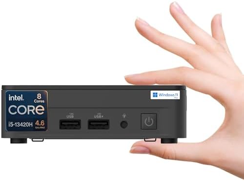 ASUS NUC 13 Pro Slim Mini PC Desktop, Intel Core i5-13420H (Up to 4.6GHz), 16GB RAM, 256GB PCIe SSD, Ultra-Quiet Design, 4K Quad Display, USB, HDMI, Thunderbolt, Wi-Fi 6E, Bluetooth, RJ-45, Win11 Pro by Unknown