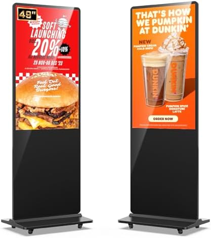 MWE 49 Inch Indoor Floor Standing Digital Signage Advertising Display Kiosk LCD Screen Commercial Totem Android System Vertical Poster with Auto Media Player by QIXZOCV