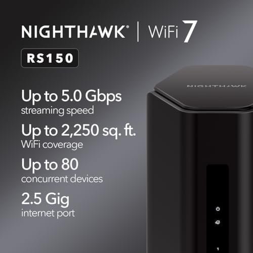 NETGEAR Nighthawk WiFi 7 Router RS150, Up to 2,250 sq ft, 5 Gbps - Image 2
