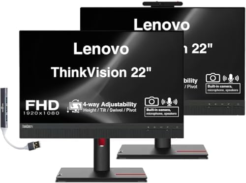 Lenovo ThinkVision 22" FHD IPS Conferencing Monitor - 2 Pack by LENOVO