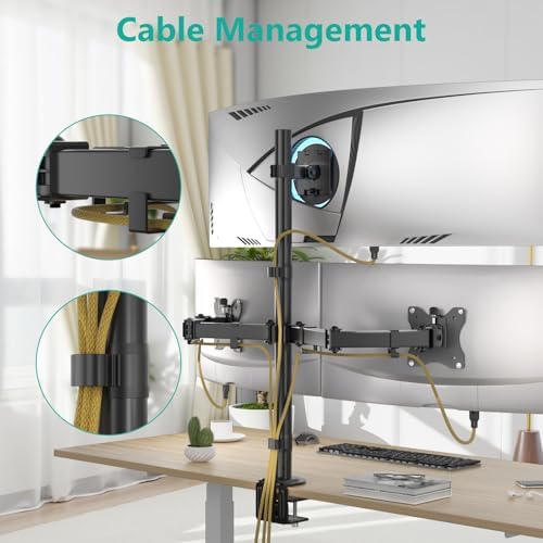 WALI Stacked Triple Monitor Mount for 49" Ultrawides and Dual 32" Monitors - Image 5
