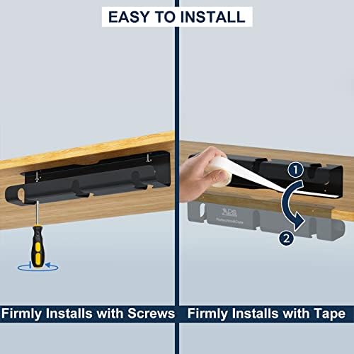Qiyuan Under Desk Cable Management Tray, 2-Pack No-Drill 16" Cable Raceway - Image 4
