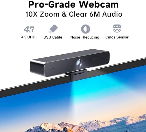 Horion 4K Conference Camera with Microphone, Auto Framing Camera for PC, 10X EPTZ Zoom, Plug & Play USB 3.0,Video with Dual AI Noise-Canceling Mic, for Video Conference, Streaming, PC/Mac/Linux, HC-5M - Image 5