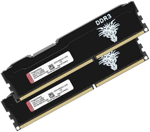Yongxinsheng 16GB (8GBx2) DDR3 1866MHz (PC3 14900) CL13 Desktop Memory 240Pins 1.5V Non-ECC Unbuffered Ddr3 UDIMM RAM - Black by Yongxinsheng
