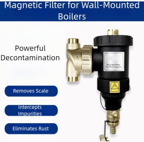 Magnetic Boiler Filter Sludge Separator for Water Heaters, HVAC Systems, Industrial Applications, Engineering Plastic Brass, Stainless Steel Mesh, Threaded DN20-DN32 Connections(DN20/3/4 male valve) - Image 6