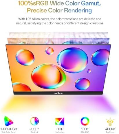 InnoView 27 Inch 5K Portable Monitor 5120x2880 60Hz UHD IPS HDR, Large Portable Monitor for Laptop USB-C HDMI DP Computer Display, Built-in Kickstand & Speakers, for MacBook Pro/Air, PC, Phone - Image 3