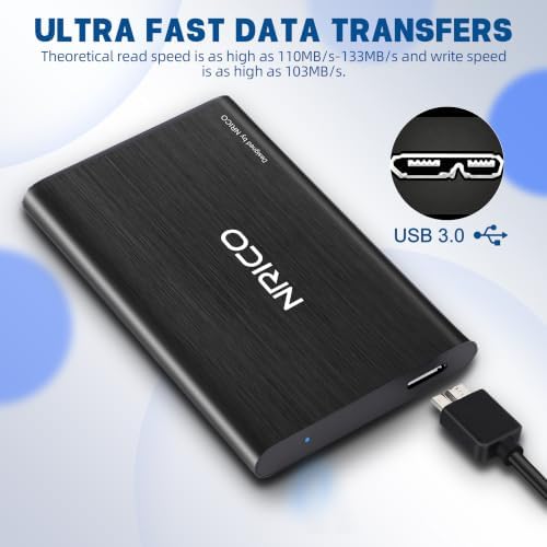 NRICO Ultra Slim 750GB Portable External Hard Drive USB3.0 HDD Storage Compatible for PC, Desktop, Laptop,Mac,PS4, Xbox one (Black, 750, GB) - Image 6