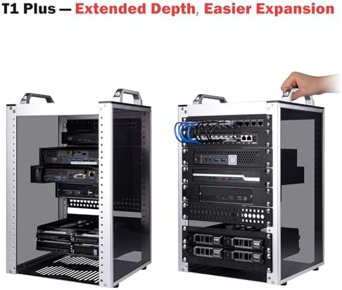 GeeekPi 8U Server Rack Cabinet, DeskPi RackMate T1 Plus,10 inch Network Rack for Servers, Network, A/V Equipment, 10.23inch/260mm Depth (Silver) - Image 3