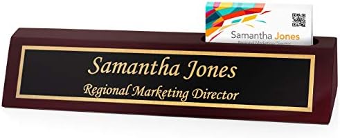Providence Engraving Custom Wooden Desk Wedge Engraved Name Plate - Image 5