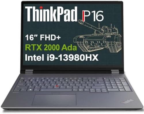 Lenovo ThinkPad P16 Mobile Workstation, Intel 24-Core i9-13980HX, NVIDIA RTX 2000 Ada 8GB, 128GB DDR5 RAM, 4TB SSD, 16" WUXGA, Backlit Keyboard, Fingerprint Reader, Windows 11 Pro by Unknown