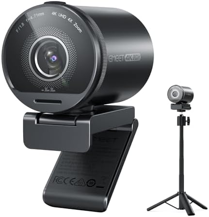 EMEET SmartCam S800-4K Webcam with Tripod for Streaming, Sony 1/2'' Sensor by EMEET