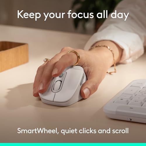 Logitech Signature Comfort Plus M850 L Wireless Mouse - Off White - Image 5