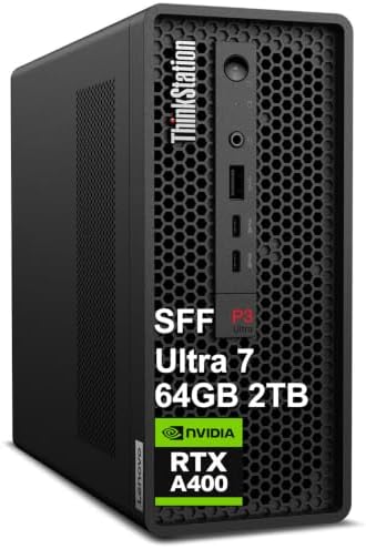 Lenovo ThinkStation P3 Ultra SFF Gen 2 Mini Workstation Tower Desktop (Intel Core Ultra 7 265, 64GB DDR5, 2TB SSD, NVIDIA RTX A400) 8K Display, Engineer, Business PC, 3-Yr Warranty, Win 11 Pro by LENOVO
