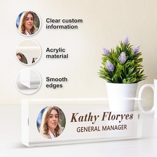 Desk Name Plate Personalized, Custom Name Plate for Desk, Personalized Acrylic Name Plate for Office, Customize Name Plates for desks, Desk Decor for Office Gift - Image 4
