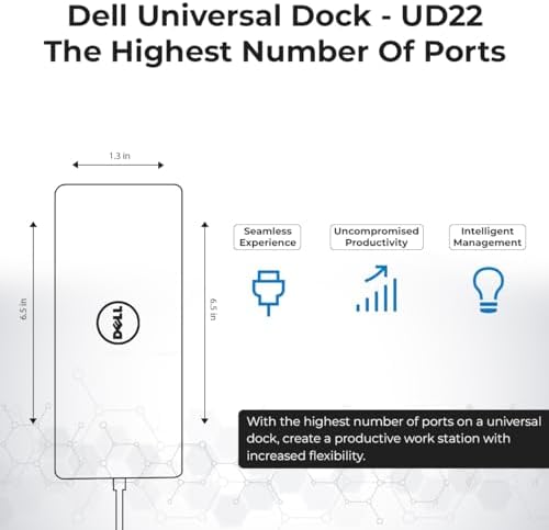 Dell UD22 Docking Station Dual Monitor Bundle - Supports 4K Display, Universal Dock for Dell Laptops with 130W Adapter + 4K HDMI Cable + 4K DisplayPort Cable + USB-C Cable + Microfiber Cloth (Renewed) - Image 6