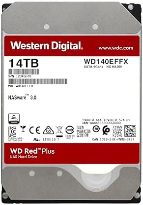 Western Digital 14TB WD Red Plus NAS Internal Hard Drive HDD - 5400 RPM, SATA 6 Gb/s, CMR, 512 MB Cache, 3.5" - WD140EFFX - Image 2