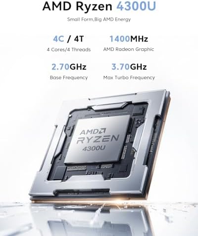 KAMRUI P1 Mini PC Ryzen 4300U 16GB RAM 256GB SSD Mini Computer, Max 3.7GHz - Image 2