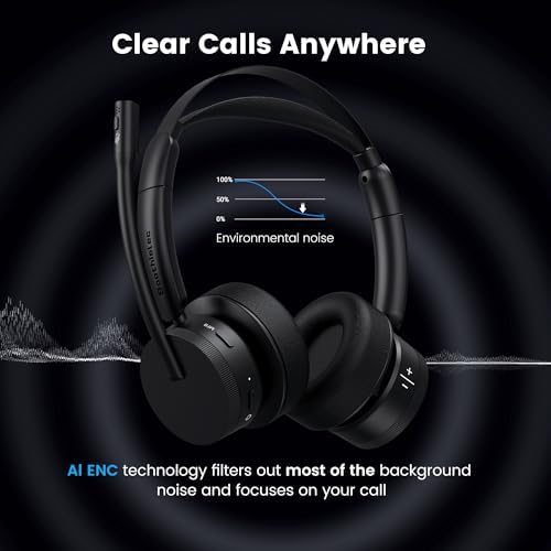 Wireless Headset with Mic for Work, Bluetooth Headset with Noise Cancelling - Image 6