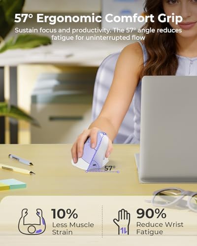 seenda MOU-302 Wireless Bluetooth Ergonomic Vertical Mouse with Volume Knob - Image 2