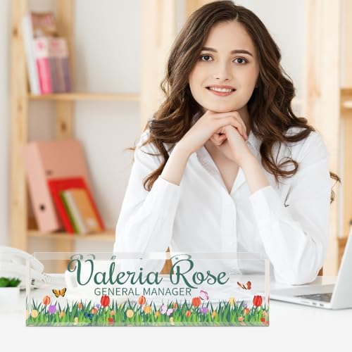 Custom Name Plate for Desk, Acrylic Desk Name Plate Personalized, Employee Appreciation Gifts, Office Desk Accessories for Woman Teacher Nurse, Coworker Gifts for Manager Assistant - Image 2