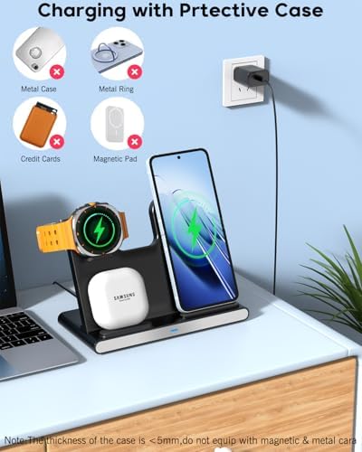 3 in1 Wireless Charger Fast Charging Stand 15W Foldable Phone Charger Stand - Image 2