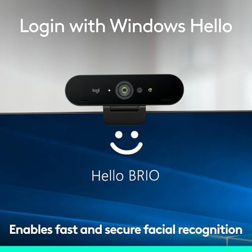 Logitech Brio 4K Webcam, Video Calling,Noise-Cancelling mic,HD Auto Light Correction,Wide Field of View,Windows Hello Works with Microsoft Teams,Google Meet, PC/Mac/Laptop/MacBook/Tablet,Pack of 4 - Image 7