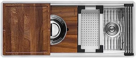 Ruvati 45-in 16-Gauge Undermount Workstation Kitchen Sink - RVH8333 - Image 5