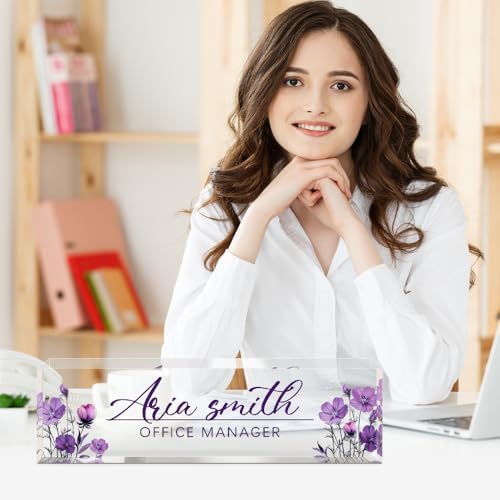 Custom Name Plate for Desk, Acrylic Desk Name Plate Personalized, Employee Appreciation Gifts, Office Desk Accessories for Woman Teacher Nurse, Coworker Gifts for Manager Assistant - Image 2